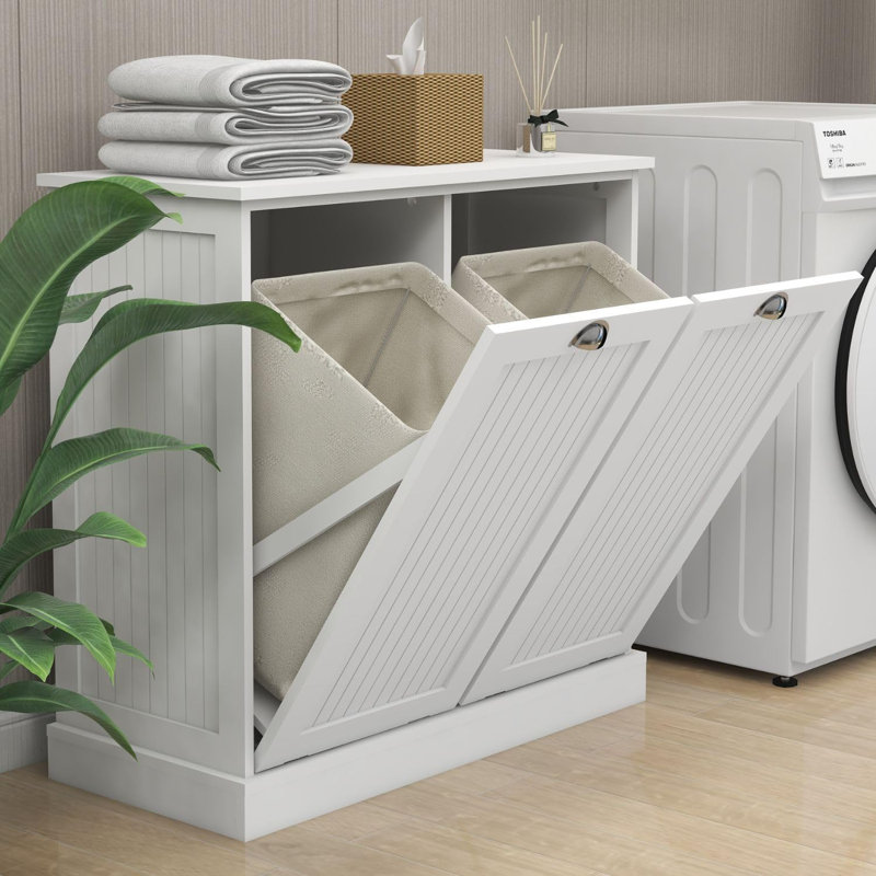 Tilted Laundry Sorting Cabinet