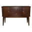 Buffet moderne du milieu du siècle, fini cerisier, avec 2 tiroirs et armoires en bois massif, style antique.