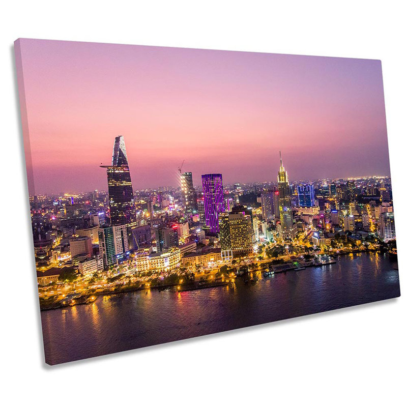 Ho Chi Minh Vietnam Skyline Framed - Wrapped Canvas Print, 30.5cm H x 45.7cm W x 2cm D