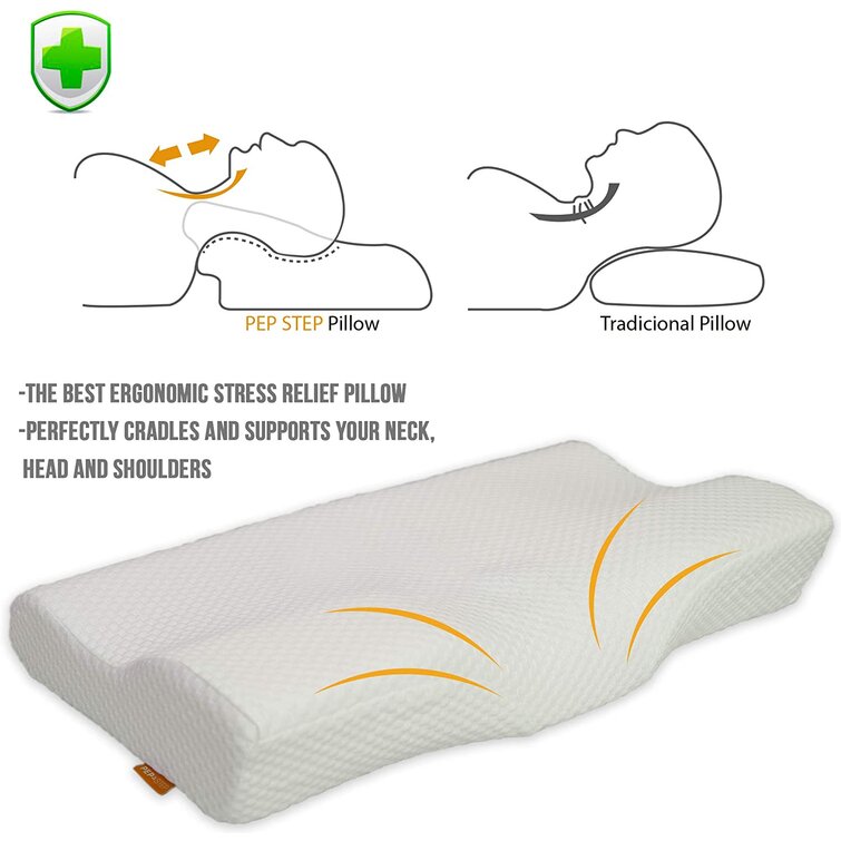 PEP STEP Cooling Gel Lumbar Pillow for Sleeping Memory Foam