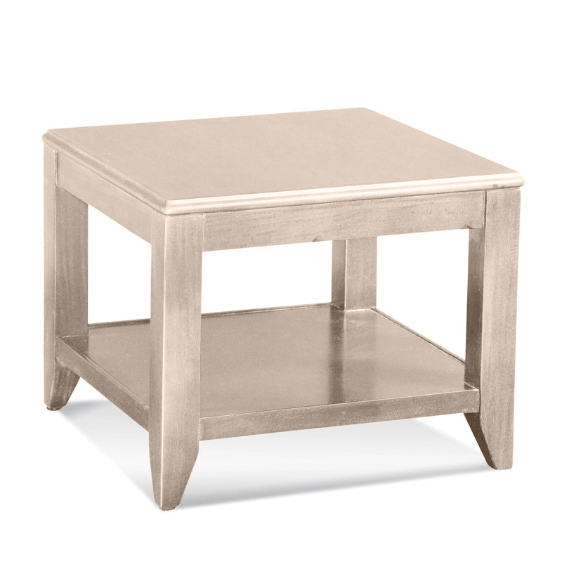 Elements Solid Wood Top End Table, Mineral