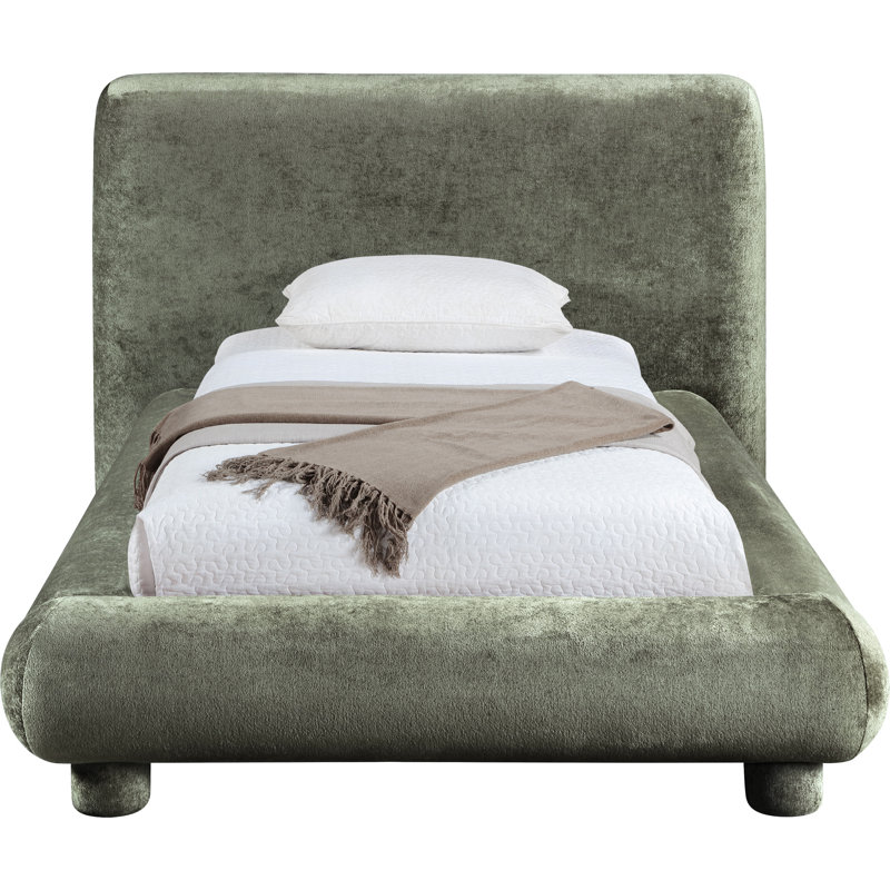 Lit en tissu de chenille Huckstep, Tissu chenille vert, Simple