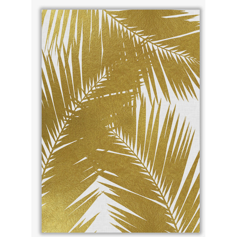 PaIm Leaf III - Print, 42 cm H x 30 cm W x 1 cm D, No Frame, Gold