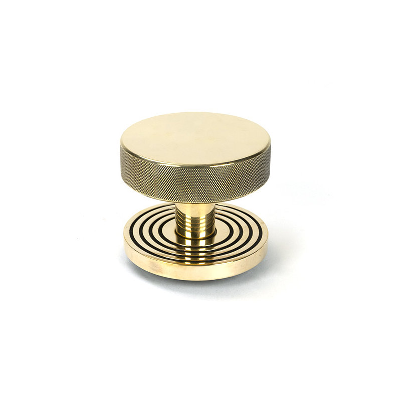 Brompton Single Dummy Door Knob , Aged Brass