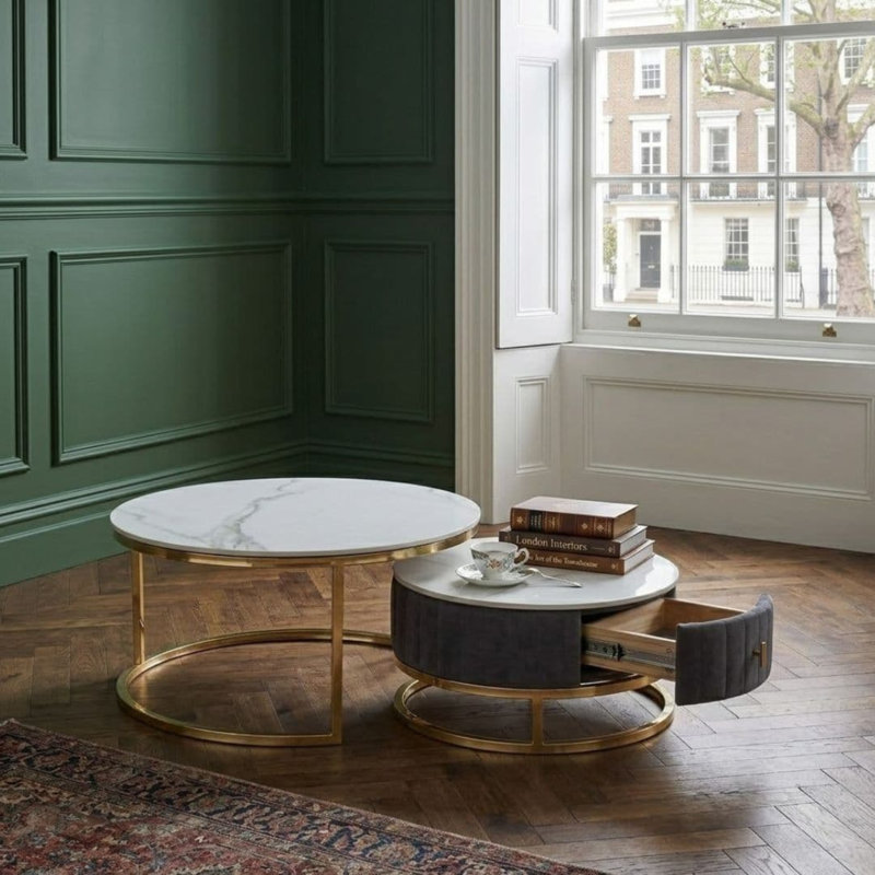 Coffee Table, Grey/Gold