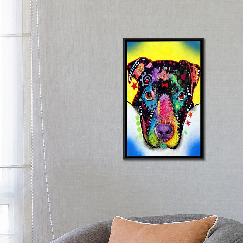 Loutre Pit Bull - impression sur toile tendue, H 12 po x l 8 po x P 0,75 po, Toile tendue