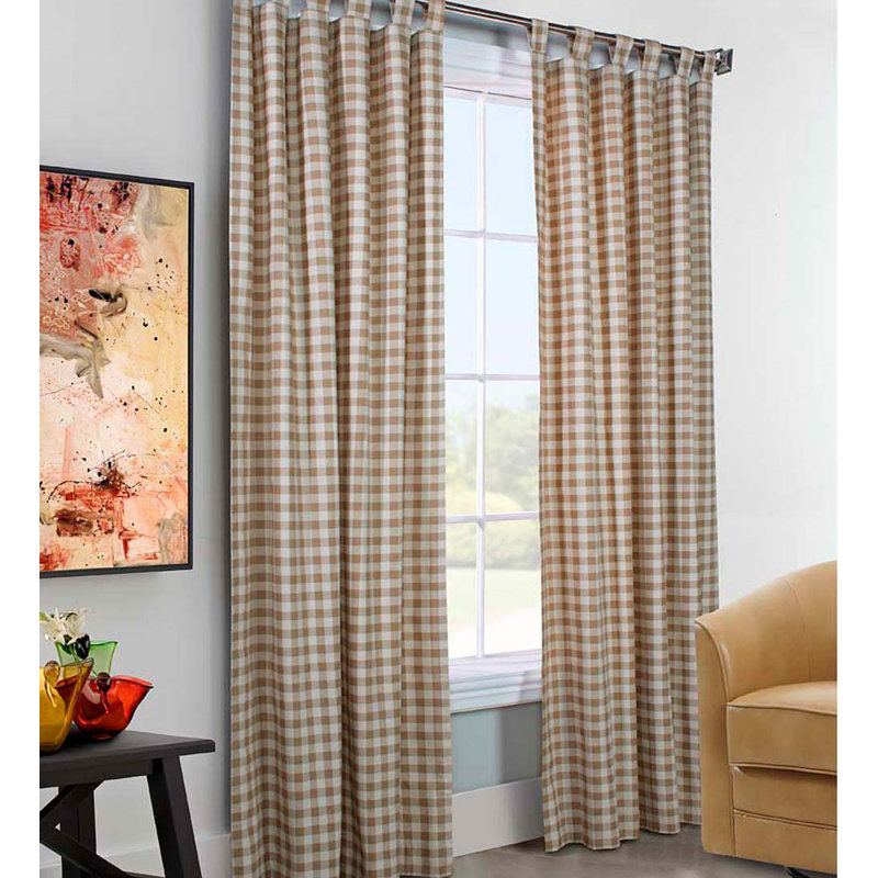 Thermalogic Plaid Room Darkening Thermal Tab Top Curtain Panels, 40" W x 84" L, Blue