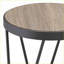 Chêne gris patiné Table basse noire circulaire, peu encombrante pour les petites pièces avec pieds en épingle à cheveux stables