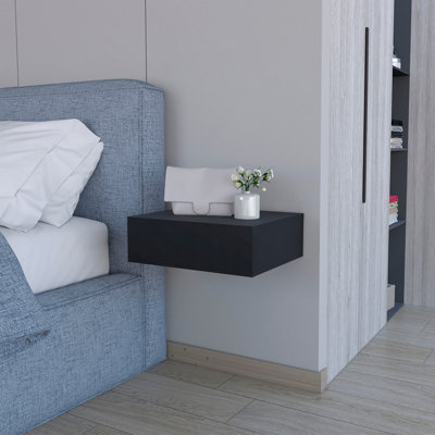 Vienna Floating Nightstand, Sleek Wall-Mounted Design With Spacious Drawer Storage