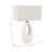 Latitude Run® 27" White Ceramic Open Cut-Out Oval Table Lamp With Linen Shade