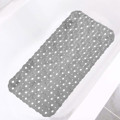 Geometric Circles Vinyl Non-slip Bathtub Shower Mat With Suction Cups -26.8" X 14.6"