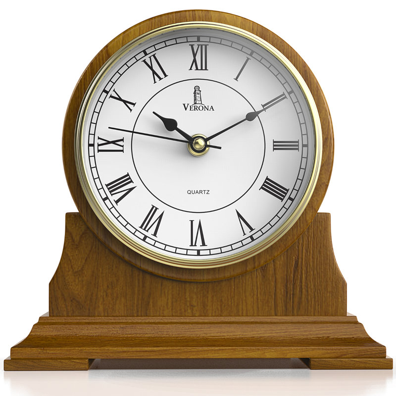 Analog Solid Wood Quartz movement / Crystal Tabletop Clock, Brown