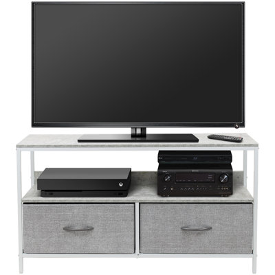 Sorbus 2 Drawers TV Stand Dresser with Steel Frame, Wood Top, & Fabric Bins by Sorbus