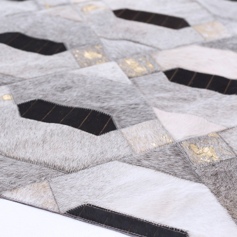 HANDPICKED BY ART HIDE Cowhide Geometric Area Rug, Rectangle 9' x 12'