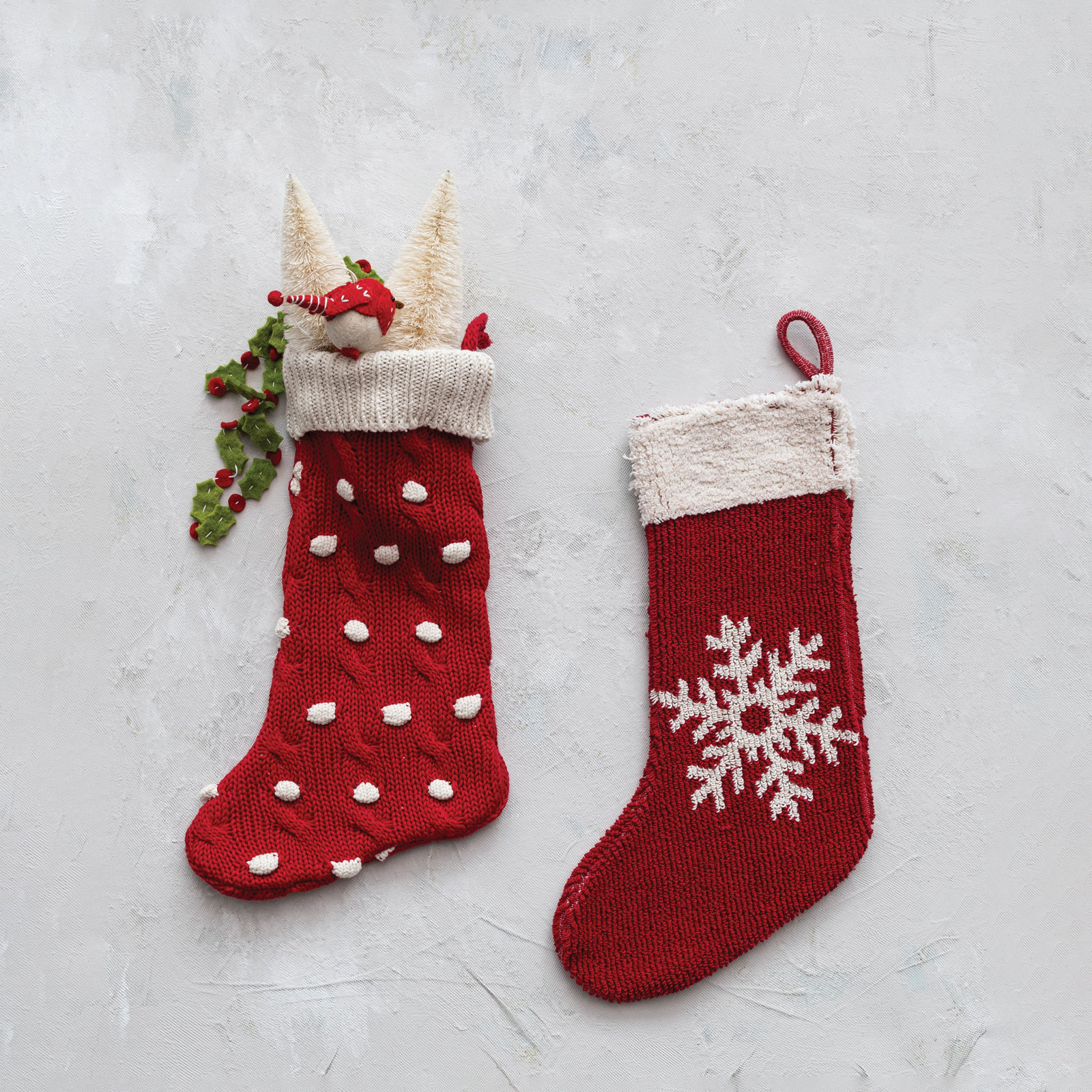 Knit Snowflake Stocking