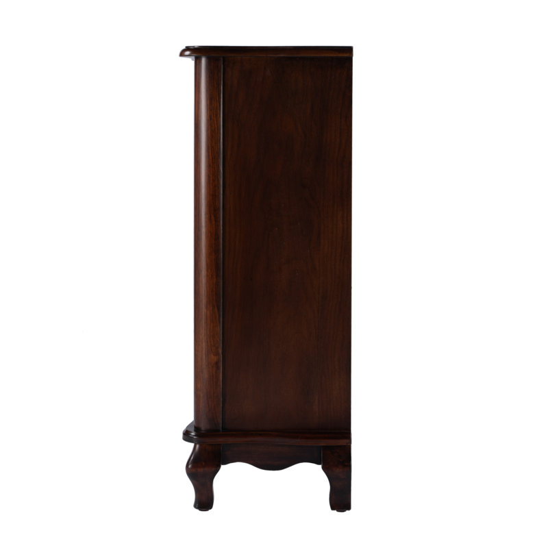 Cherry Poplar Hardwood Accent Cabinet with Antique Brass Hardware