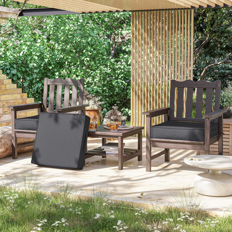 Outdoor 5” Seat Cushions And 24”X24” Outdoor Cushions Dining Seat Cushions , Dark Gray
