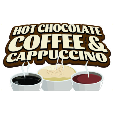 Bannière cappuccino et chocolat chaud