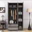 Armoire autoportante élégante avec miroir pleine longueur, tiroir verrouillable et armoire supérieure Mhapankar-1525130843