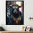 Impression noire sur toile encadrée