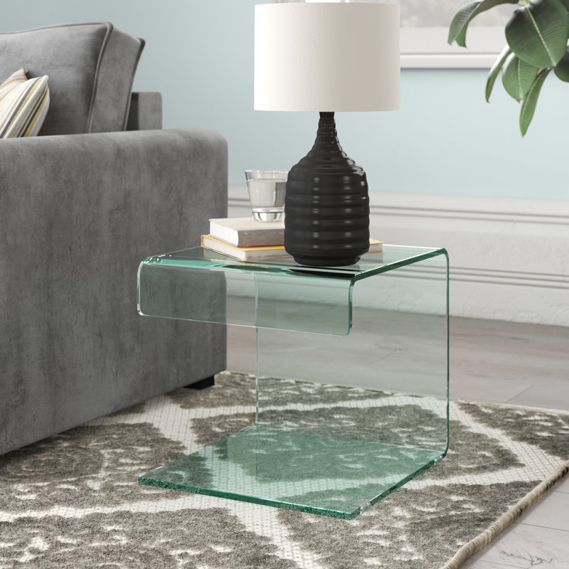 Amalia Glass Top C Table End Table