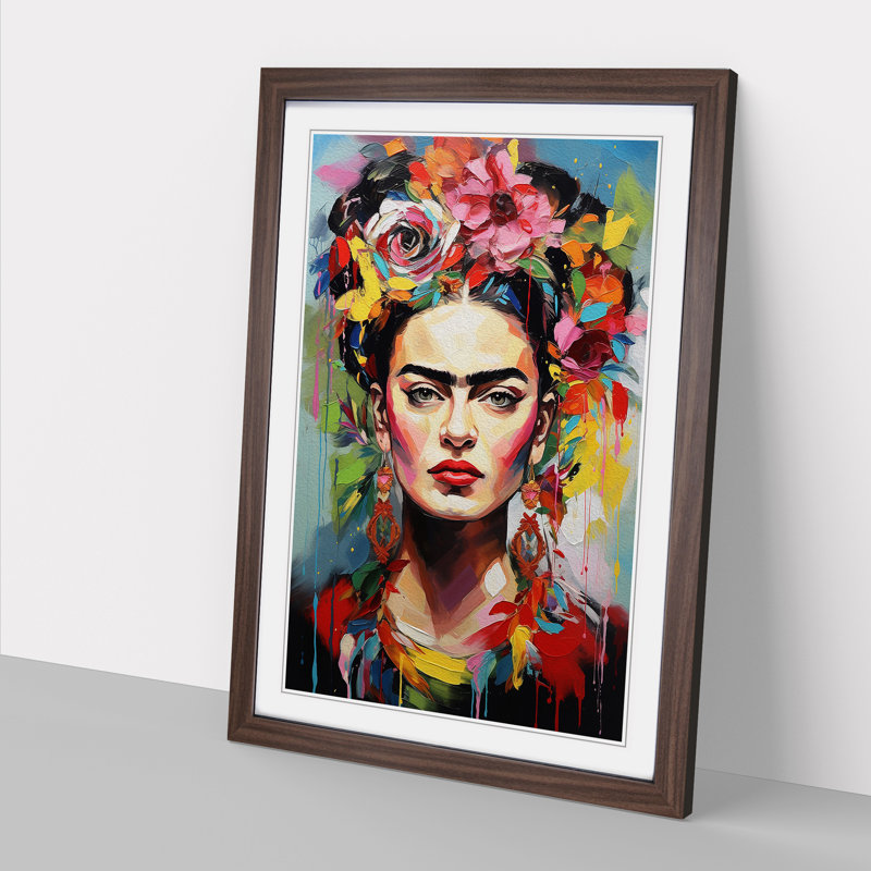 Single Picture Frame Print on Wood, 46cm H x 34cm W, Walnut Framed