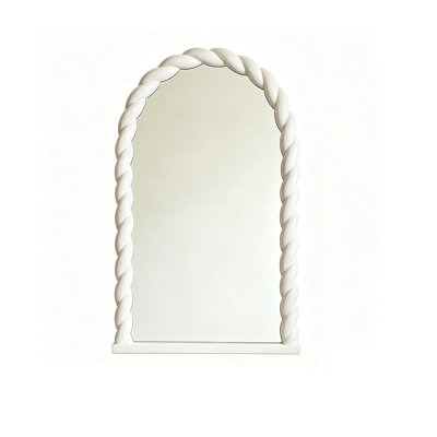 70.87"Arched glass mirror surface white eco-friendly panel frame dressing mirror