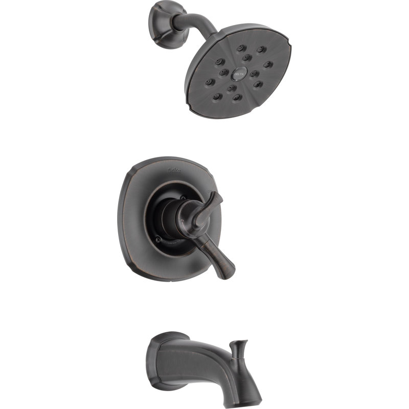 Garniture de robinet de baignoire et douche à inverseur à pression équilibrée avec poignées levier et moniteur Addison
