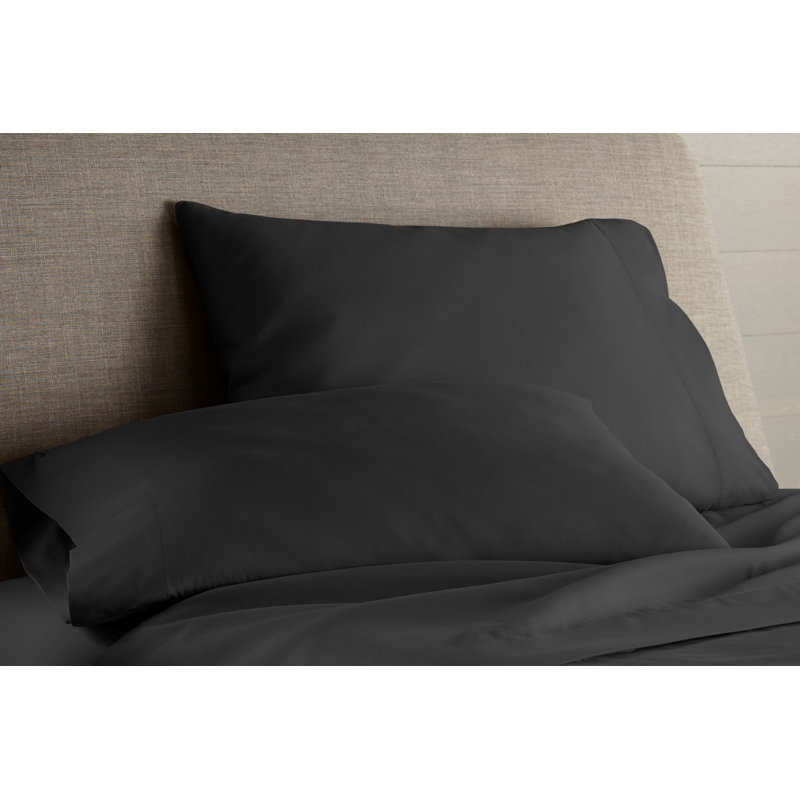 Dixon Microfiber Pillow Case, King Pillowcase, Black