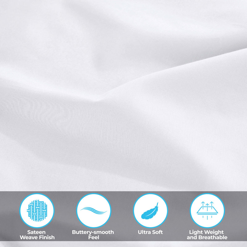 Superior White Egyptian Cotton 400 Thread Count Queen Sheet Set