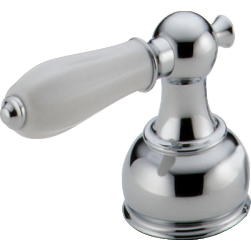 Poignées de robinet avec poignée en porcelaine, Chrome