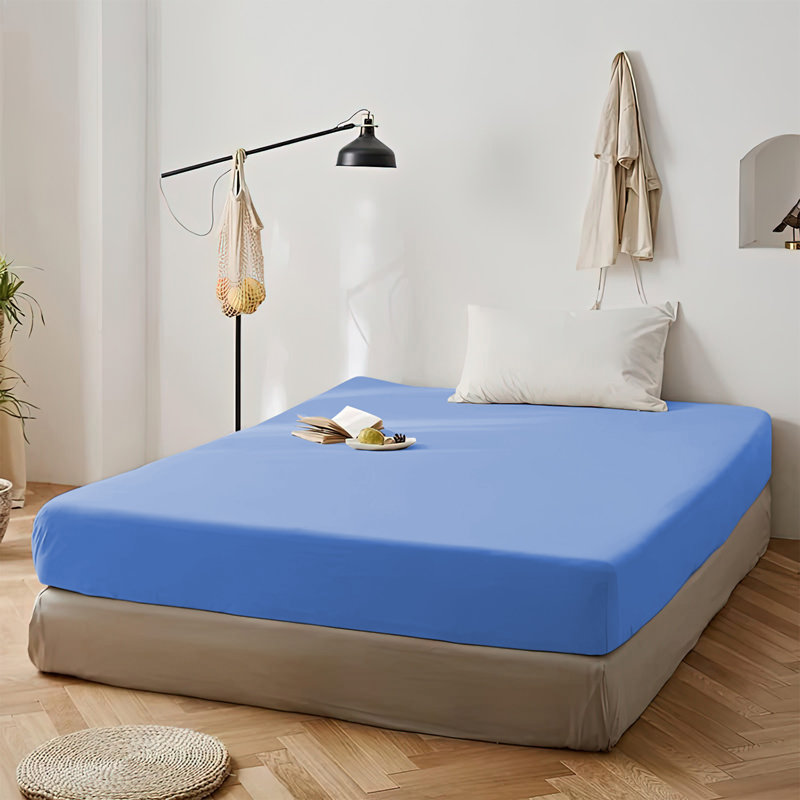 Super Soft Microfiber Deep Pocket Fitted Sheet, Light Blue, Super King (6')