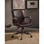 Chaise de bureau en cuir fleur chocolat
