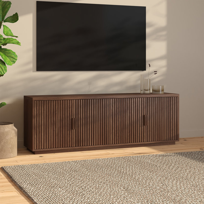 Meuble télé rectangulaire pour téléviseur de 75 po ou moins Mero, Noyer satiné