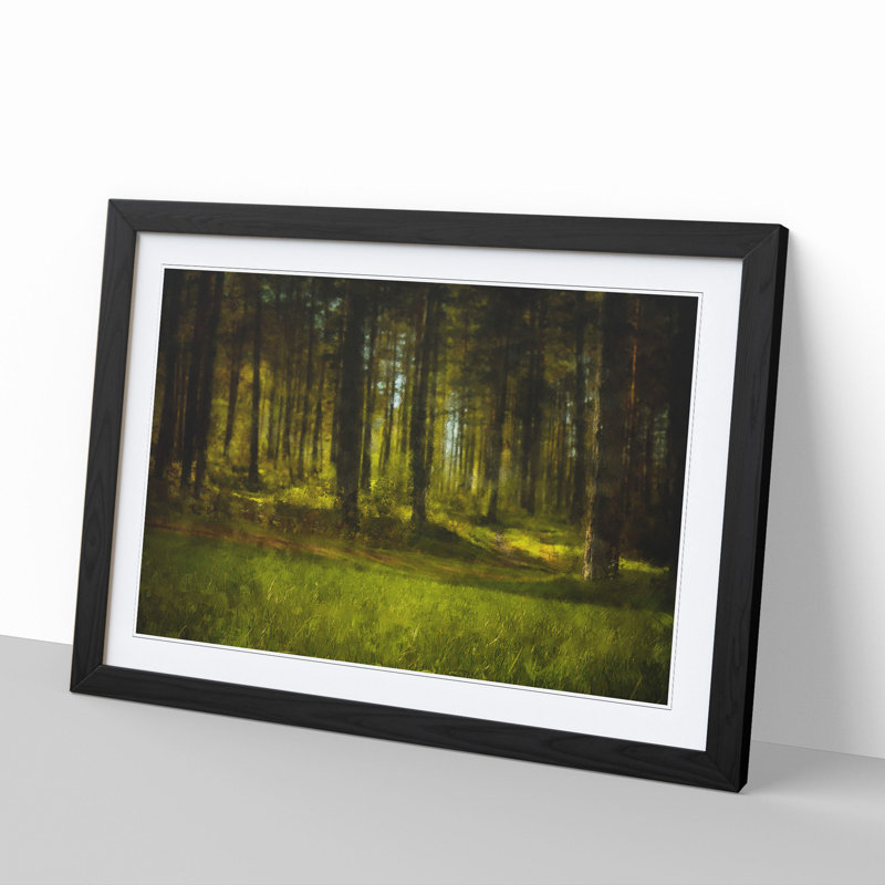 Green Forest Vol.4 - Framed Print, 27cm H x 36cm W x 2cm D, Black Framed