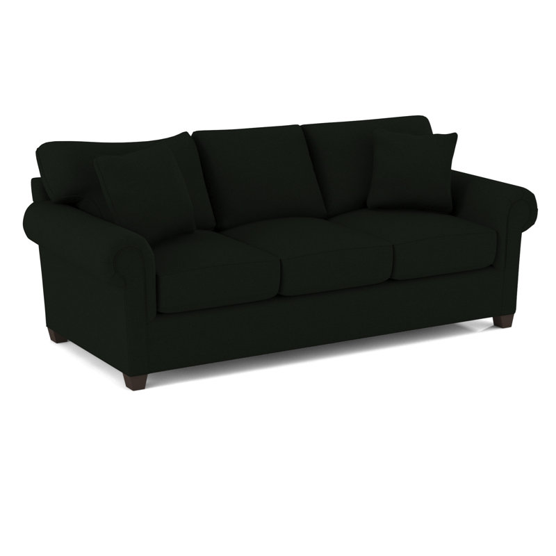 Grace 86" Sleeper Sofa Bed with Reversible Cushions, Dorset Black, Hybrid
