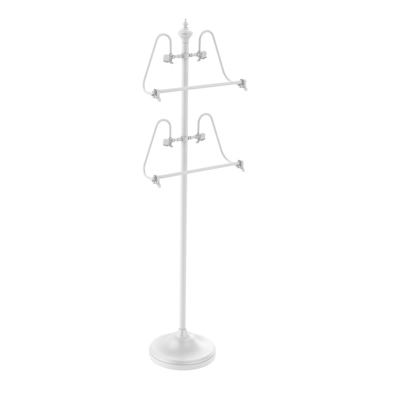 Porte-serviettes sur pied Gober, Blanc mat