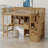 Space-Saving Multifunctional Wooden Loft Bed Frame With Desk, Stairs, Bookshelf And Storage Drawers-119926317