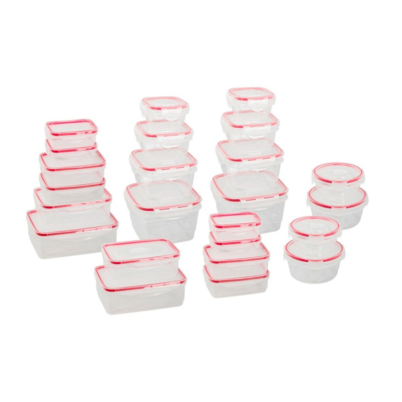 Cunera 36oz. Food Storage Container, Clear/Red