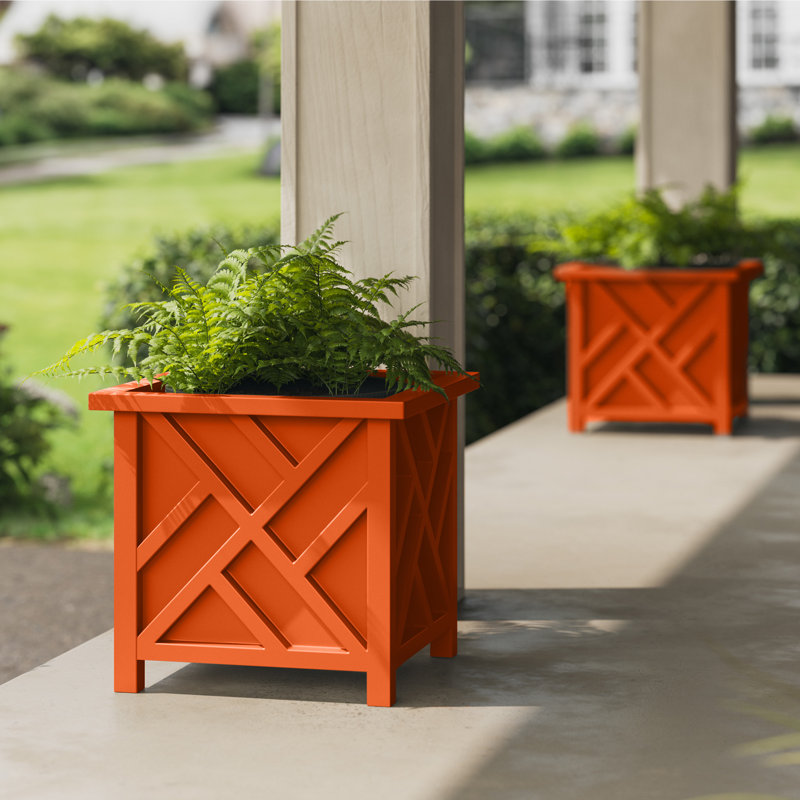  Lattice Planter Box 2-Pack, Terracotta, Tan
