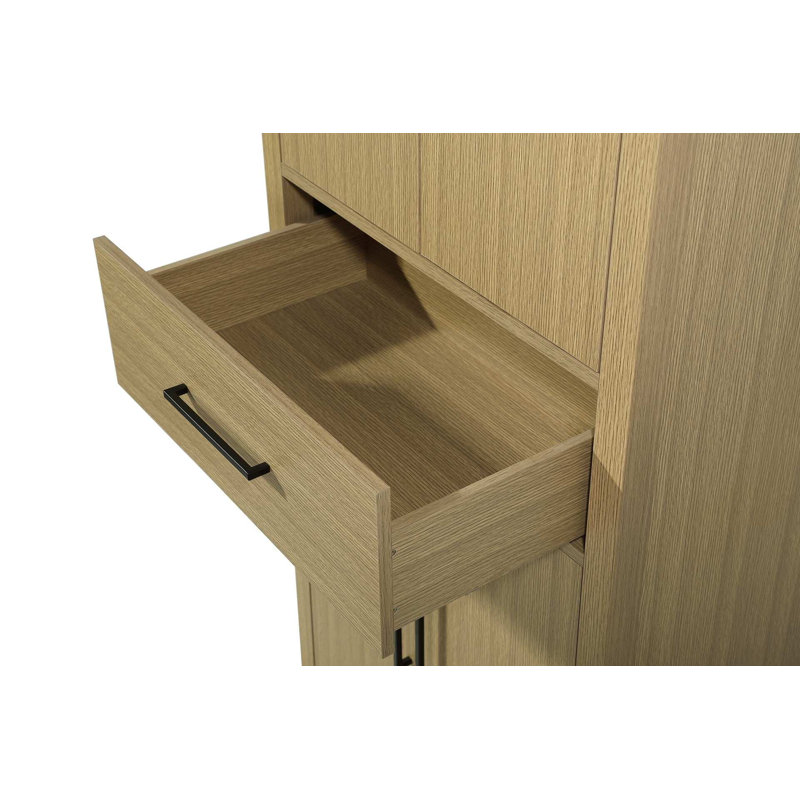 Armoire de rangement 28 po pour salle de bain brun miel, H 72 po x l 28 po x P 72 po, Brun miel