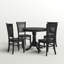 Ensemble de table de salle à manger moderne 5 pièces comprenant une table de cuisine ronde avec piédestal et 4 chaises de salle à manger, 36 po x 36 po, noir-108003994-108003992-96489791
