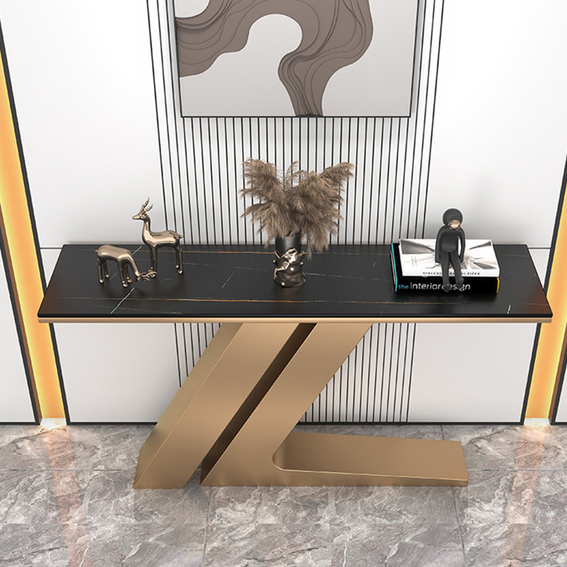 Console de style italien simple et luxueuse, Noir, H 31,5 po x l 47,2 po x P 11,8 po