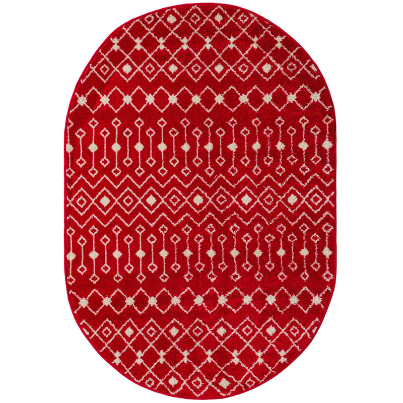 Geometric Indoor Rug, Oval 4' x 6'