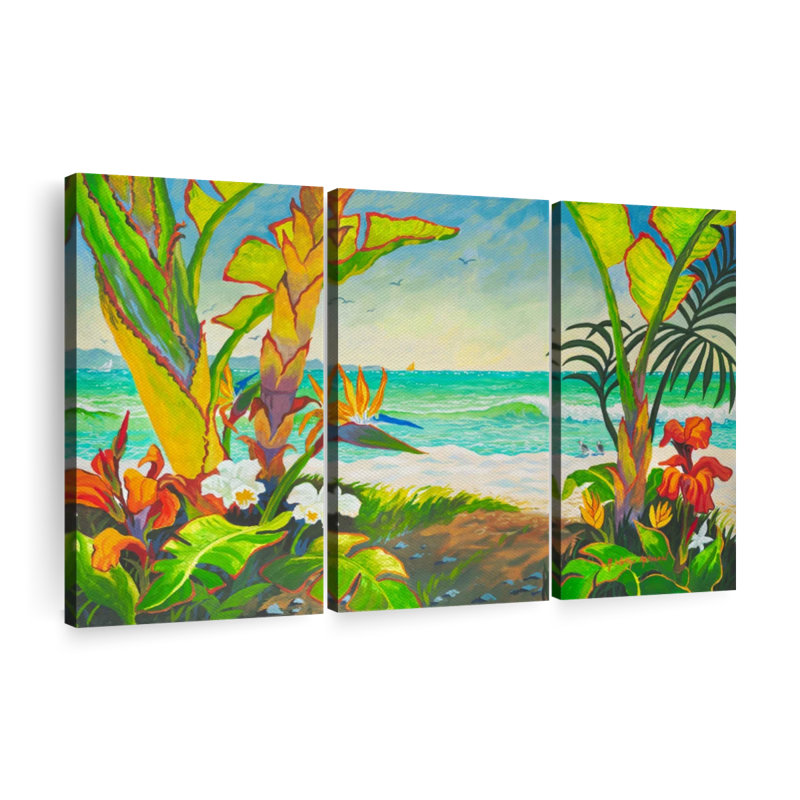«Time To Chill At The Beach» sur toile, H 20 po x l 33 po x P 1,25 po