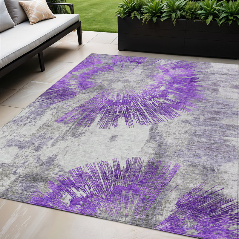 Tapis intérieur gris lavable abstrait 5 pi x 8 pi