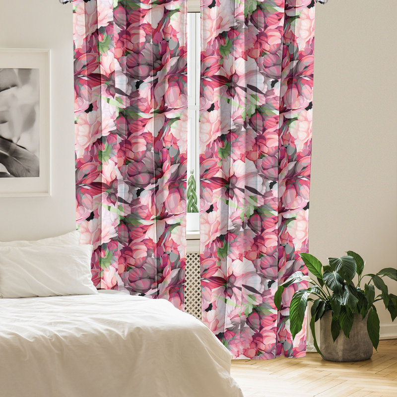 Taybah Semi Sheer Curtain Pair, 28" W x 84" L
