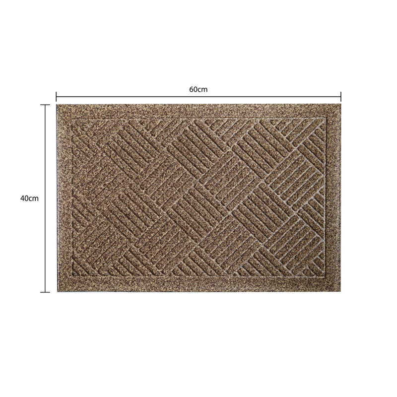Geometric Outdoor Doormat, Brown
