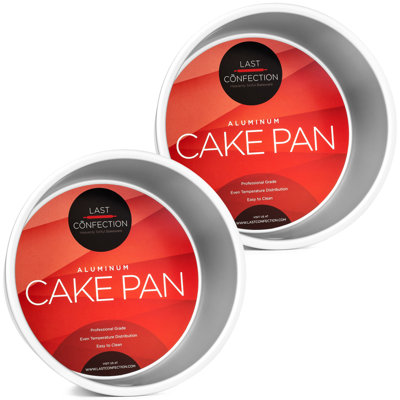 Set of 2 Round Cake Pans, 7" x 4" Aluminum Cake Pans Baking Tins