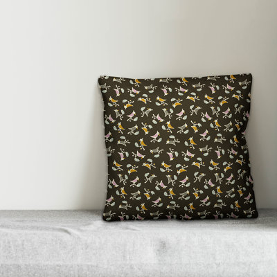 Songbird Geometric Reversible Throw Pillow